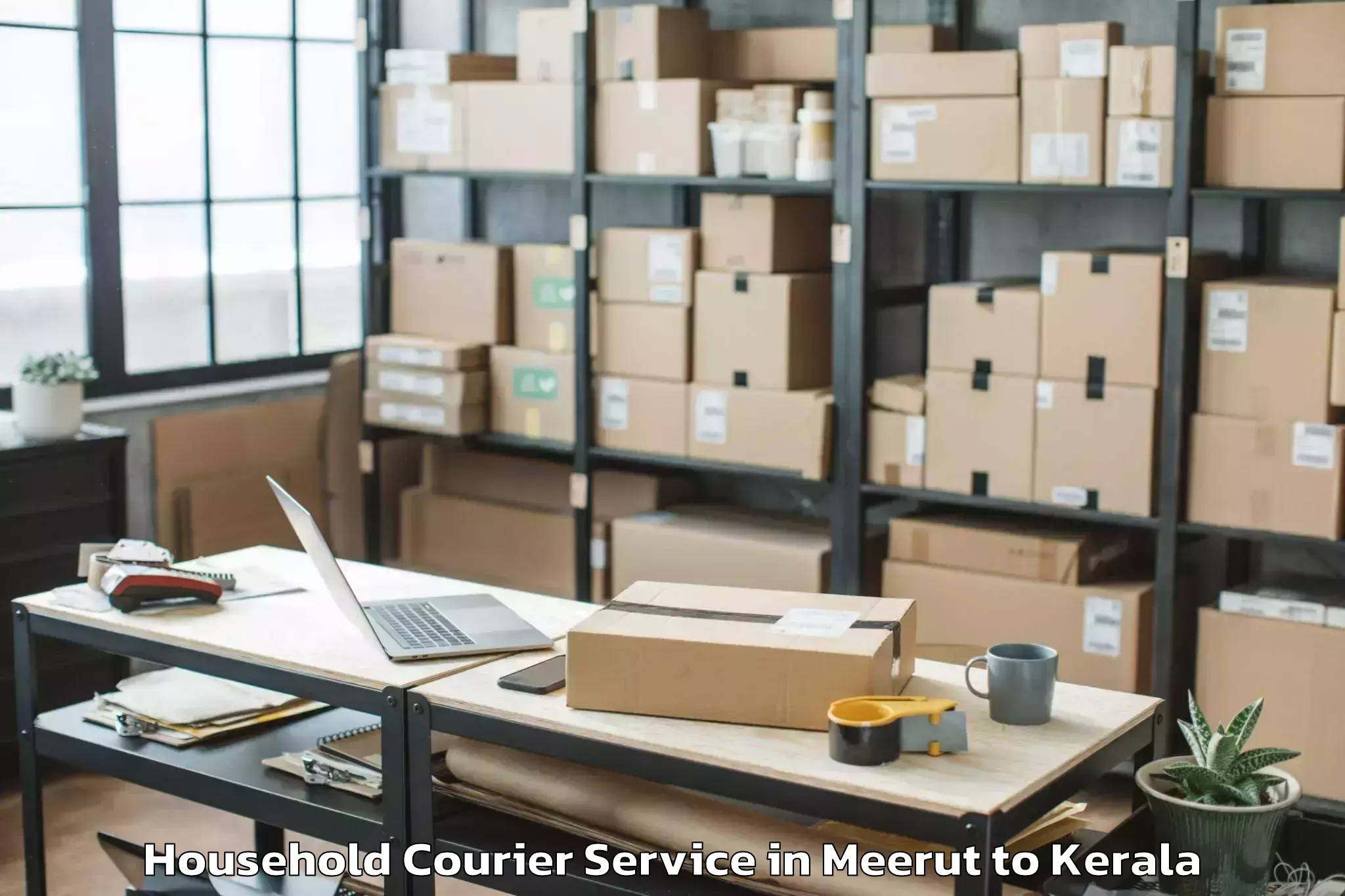 Hassle-Free Meerut to Ayoor Household Courier